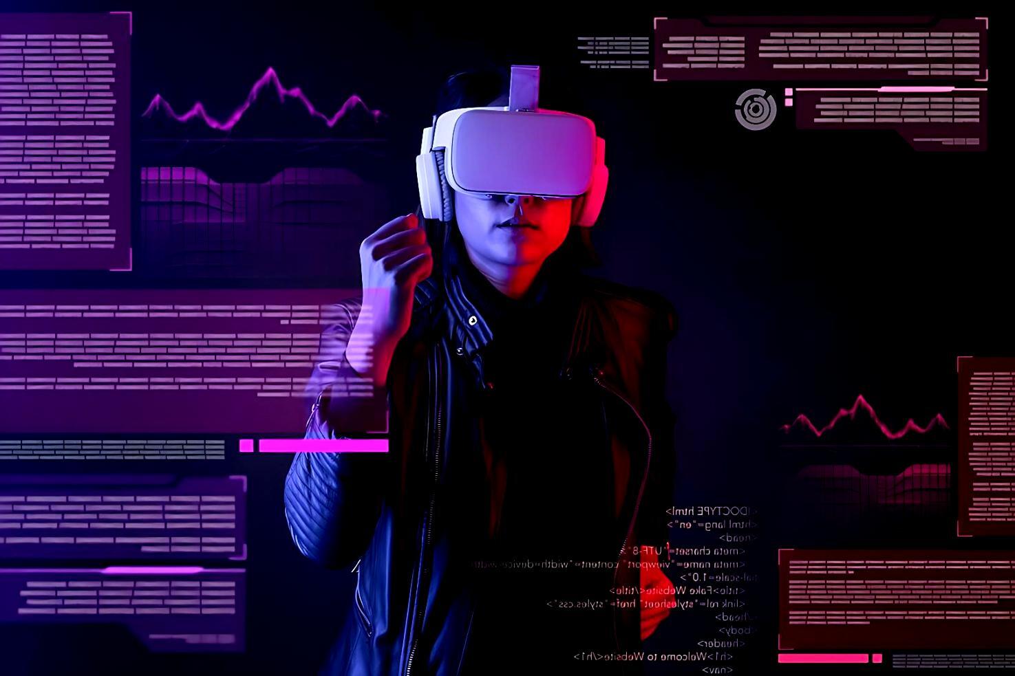 Students working on VR game development projects in collaborative studio environment